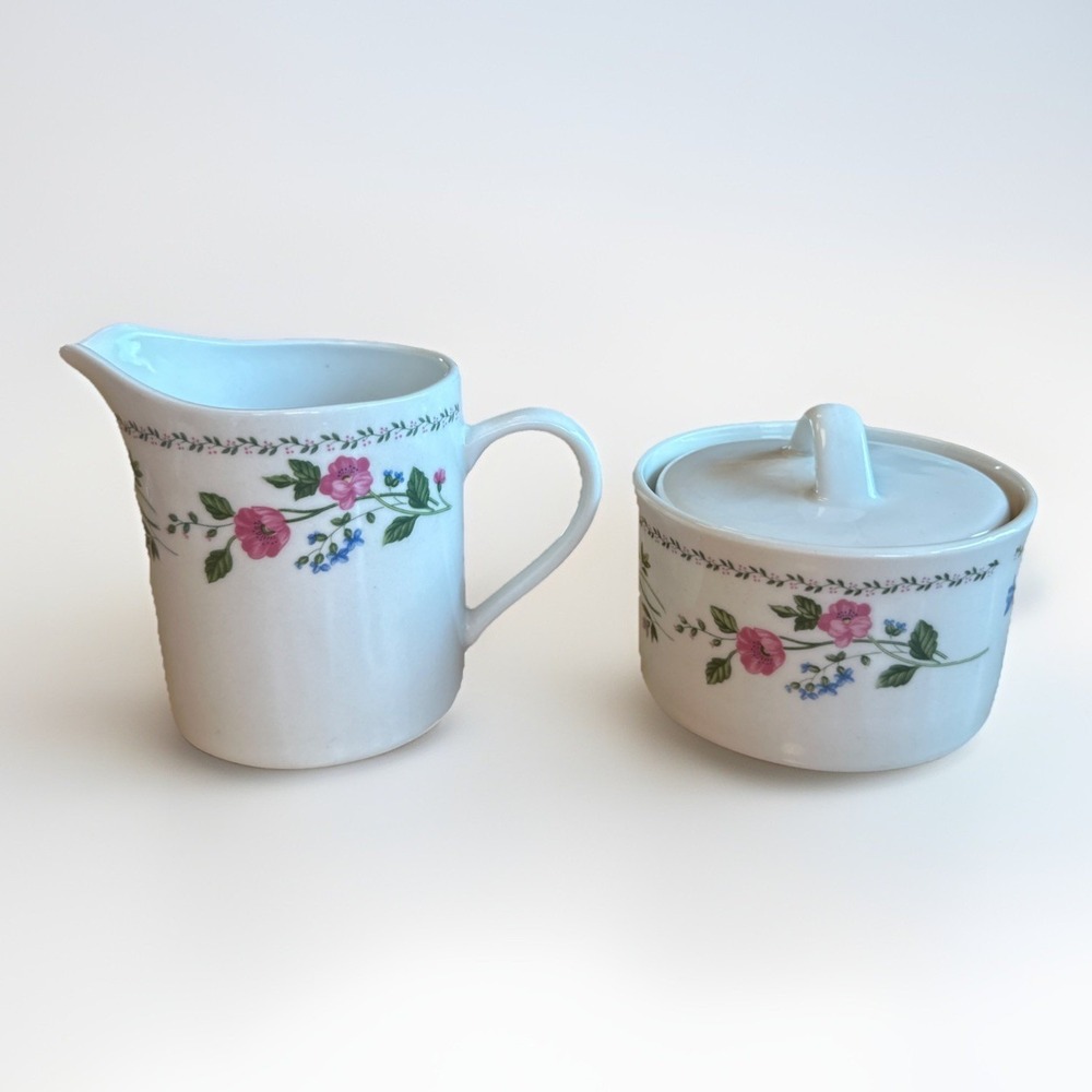 Farberware Vintage English Garden Creamer & Sugar Bowl Set - #225A‎  Stoneware